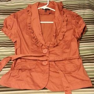 Last kiss burnt orange short sleeve blazer M