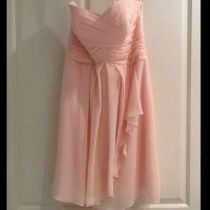 David's bridal strapless bridesmaids dress.