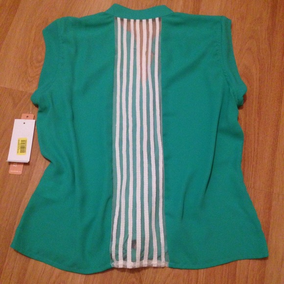 βBundledβTakara Teal with White Details Tie Front - Picture 3 of 4