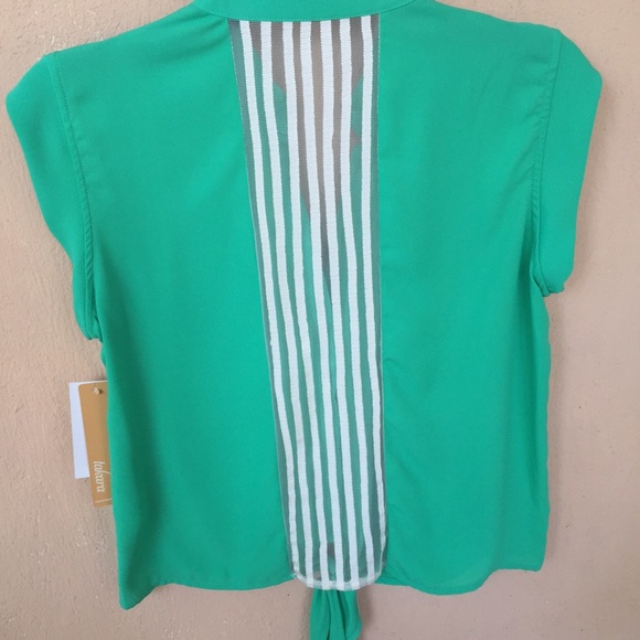 βBundledβTakara Teal with White Details Tie Front - Picture 4 of 4