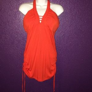 Coral halter top