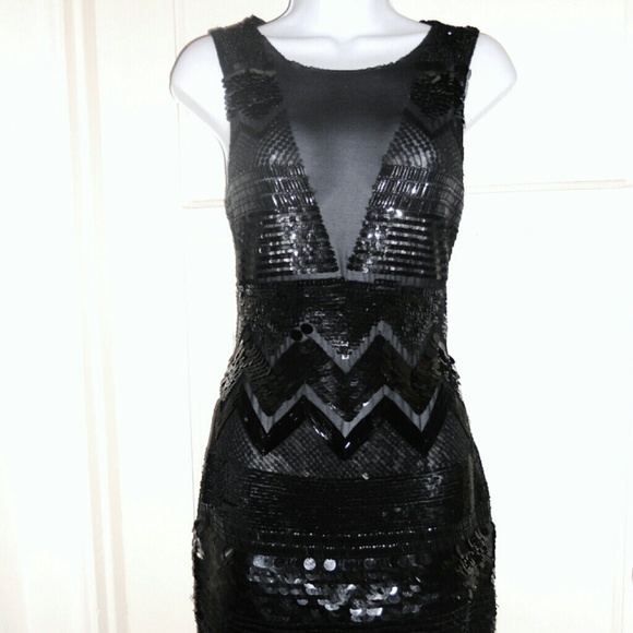⇩Price Drop⇩Bebe Sheer Mesh Hand-Beaded Dress *Original $598! - Picture 3 of 3