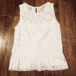 Gilly Hicks White Laced Top