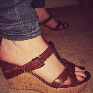 Brown slip-on Wedge by Guess