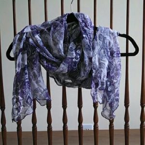 Michael Stars purple paisley silk scarf