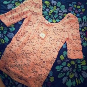 Mudd bodycon scoop lace shirt