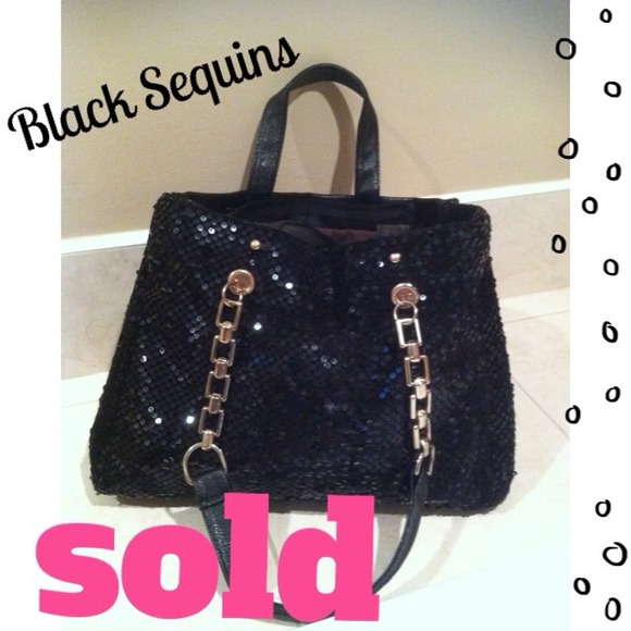 Handbags - 🎉Sold in Bundle🎉Black Sequins & Leather Bag