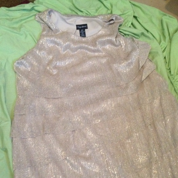 Gold below the knee sleeveless dress