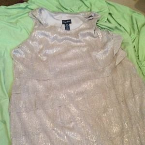 Gold below the knee sleeveless dress