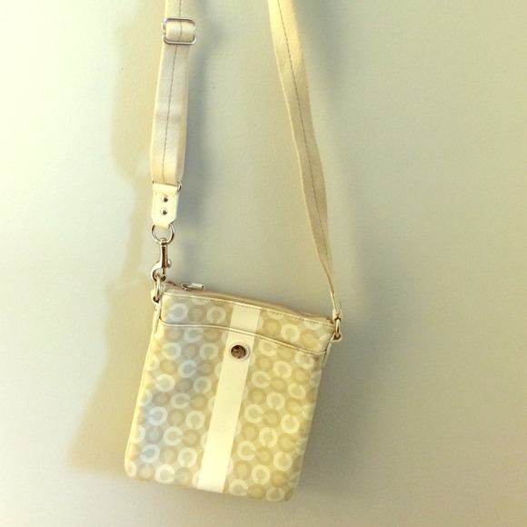 Beige coach messenger bag!