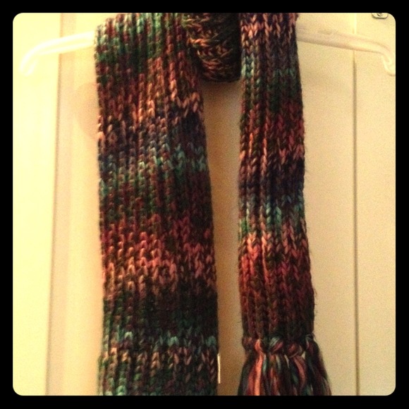 Colorful knitted warm scarf