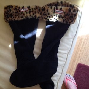 Hunter boot liners w leopard top
