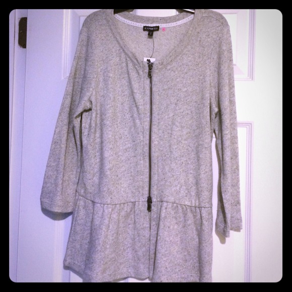 Express Peplum Zip Sweat Jacket