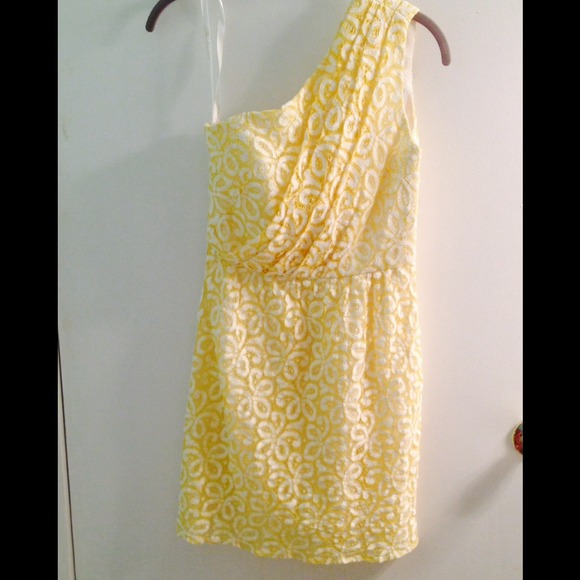 Shoshanna lace one shoulder dress