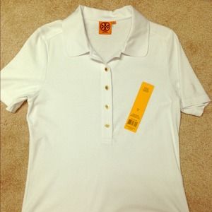 Tory Burch classic polo, white, XL