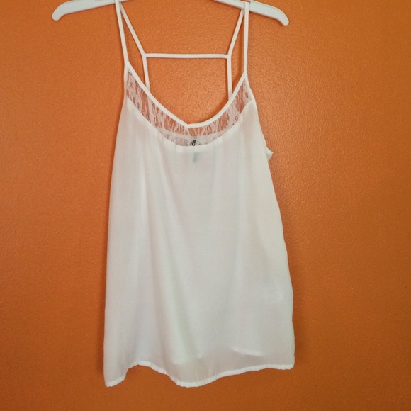 White H&M tank top with lace NEVER WORN