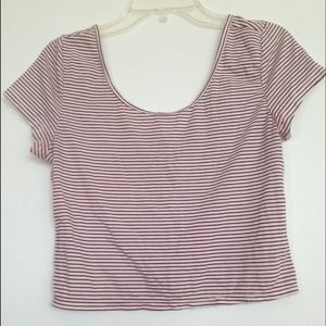 Red and white striped crop top