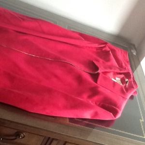 Dark pink cotton stretch fully lined pant suit