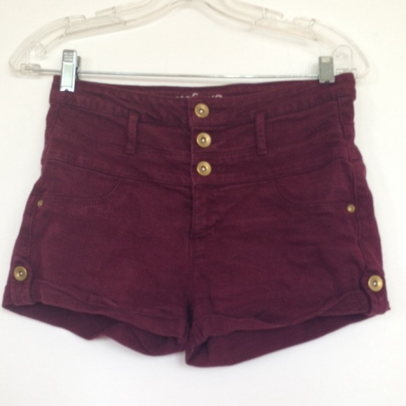 Maroon high waisted shorts