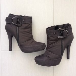 ✨Host Pick✨ Grey Buckle High Heel Ankle Boots