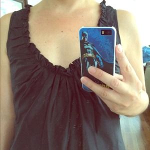 Vera Wang black silk dress with chic ruffles