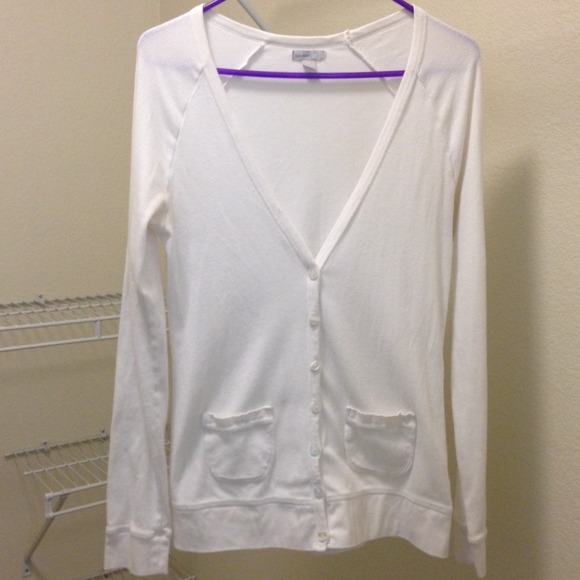White button up cardigan