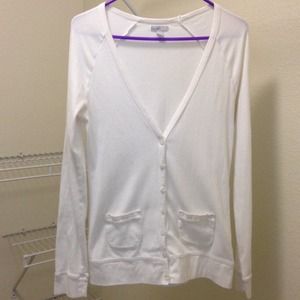 White button up cardigan