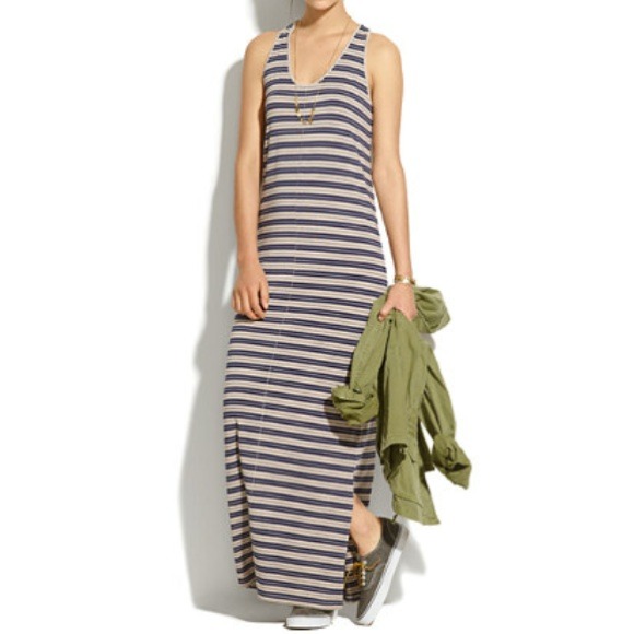 Racer back maxi dress in stripes