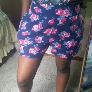 High waste floral short