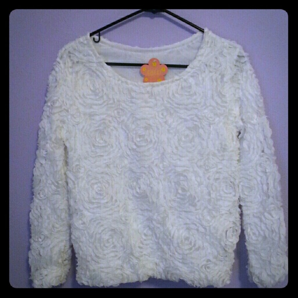White textured harajuku sweater