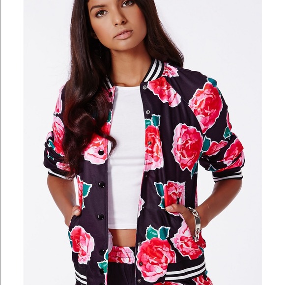🚫SOLD Missguided Floral Bomber Started Jacket S