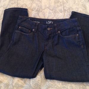 LOFT Dark Wash Modern Crop Jeans