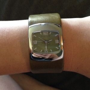 Army green leather Watch