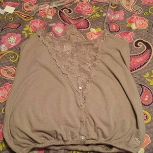 Tan/grey A&F tank top