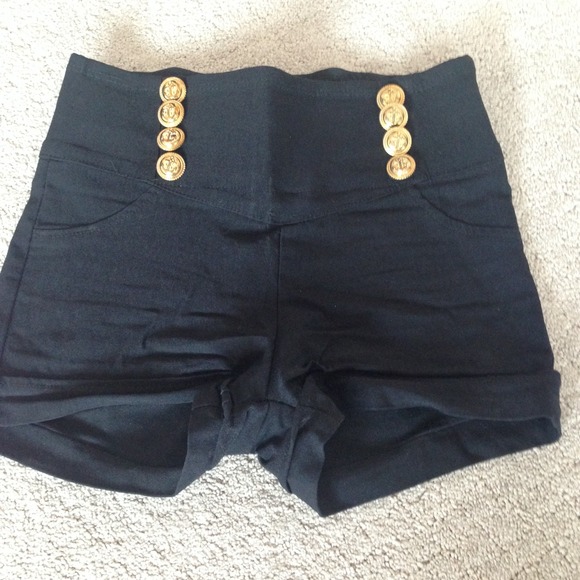 High-Waisted Black Shorts