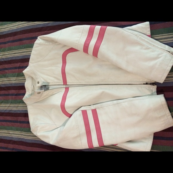 Wilson white leather jacket