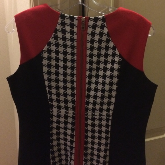 Leslie Stuart houndstooth/black/red/dress - Picture 2 of 2