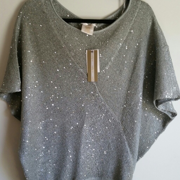 Silver sweater shirt with sequins