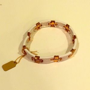 Gold and White Chain Link Bracelet NEVER WORN!!