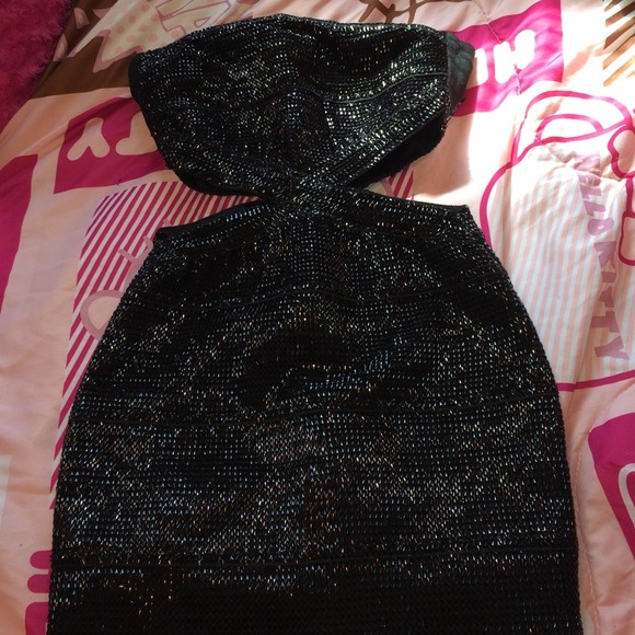 Detailed Black Party Dress - Picture 1 of 5
