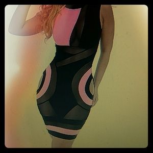 Mesh Pink and black Dress