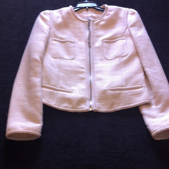 Cream tweed blazer mng