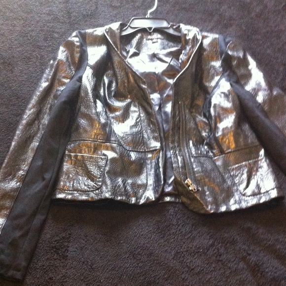 Faux snake like leather jacket