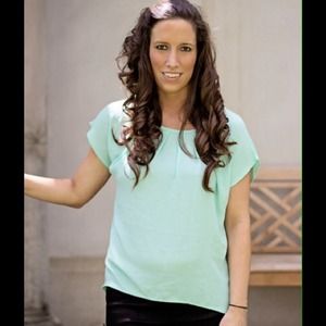 Chiffon Hi-Lo Button Back Top