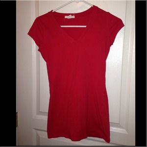 Red v neck top