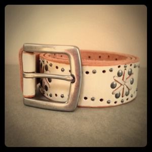 Off White Genuine Leather Studded Belt  S
