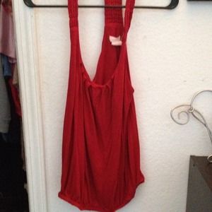 red tank top with rope themed straps
