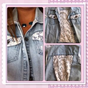 SOLD! Denim Vest with Lace
