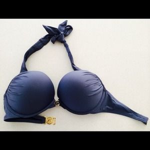 Swim bra gray color with gold logo Vs