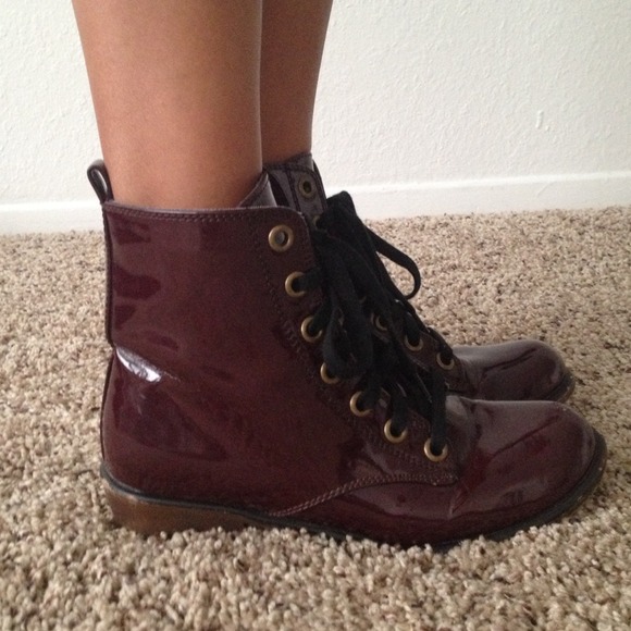 oxblood patent boots
